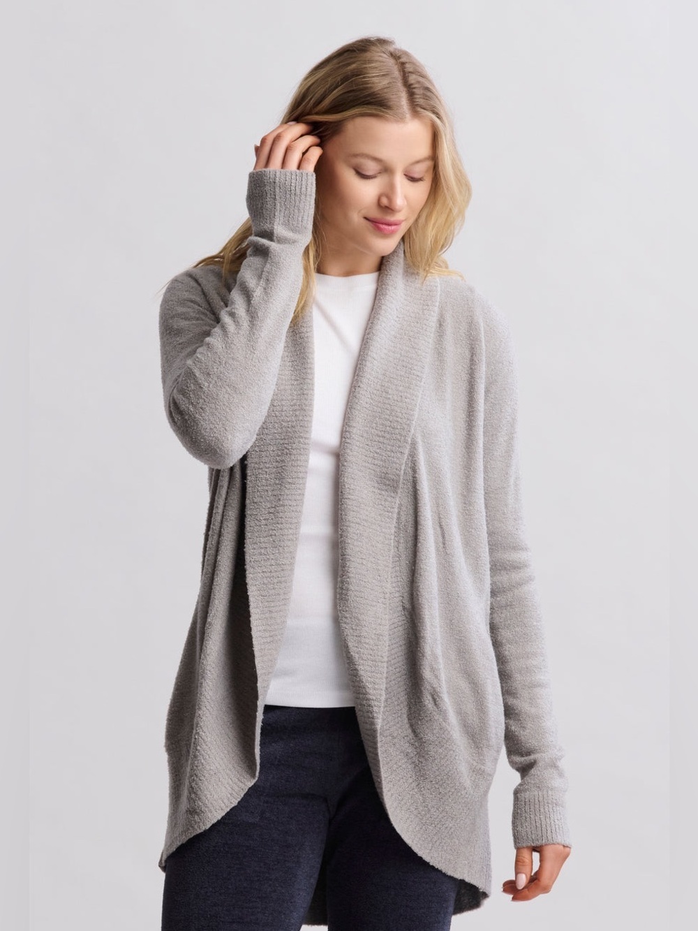 Barefoot Dreams CozyChic Lite® Circle Cardi in Dove Gray
